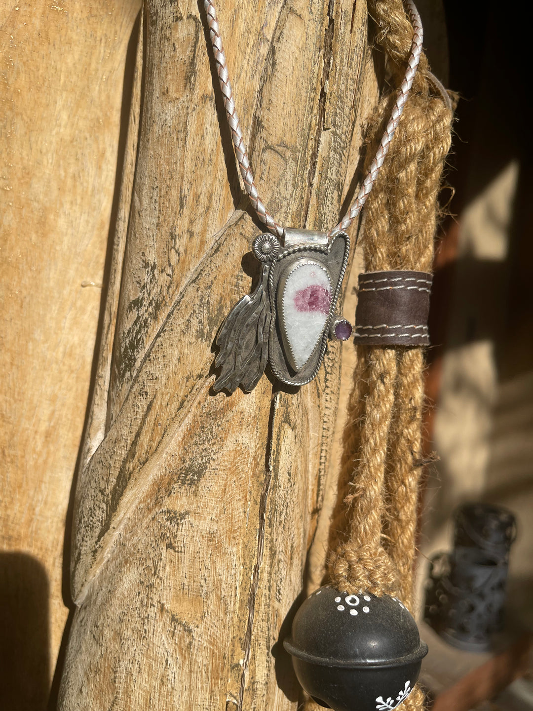 Horse pink and white pendant