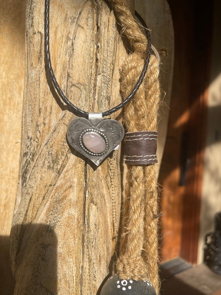 Pink Stone Heart Pendant