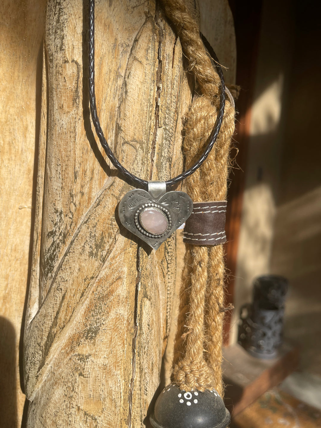 Pink Stone Heart Pendant