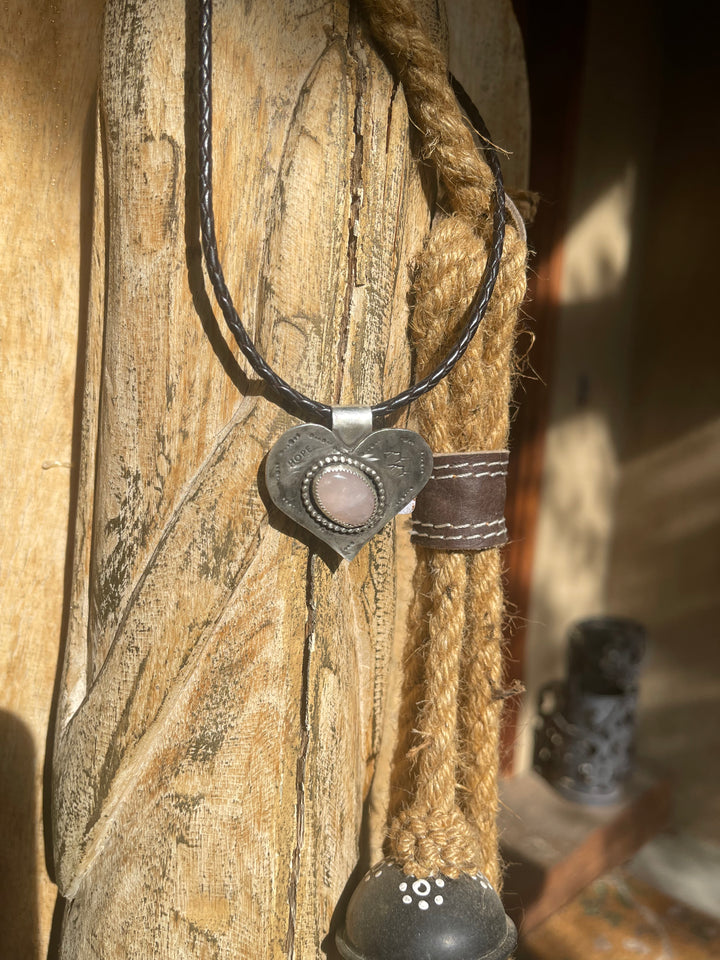 Pink Stone Heart Pendant