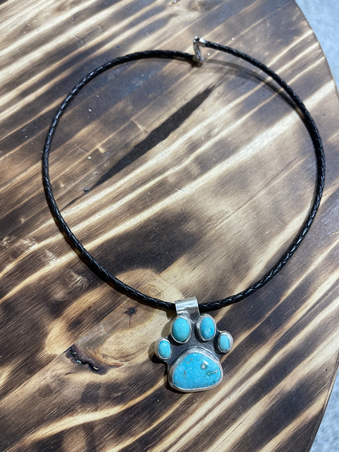 Turquoise Dog Paw Pendant