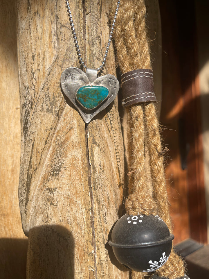 Deep Green Turquoise Heart Pendant