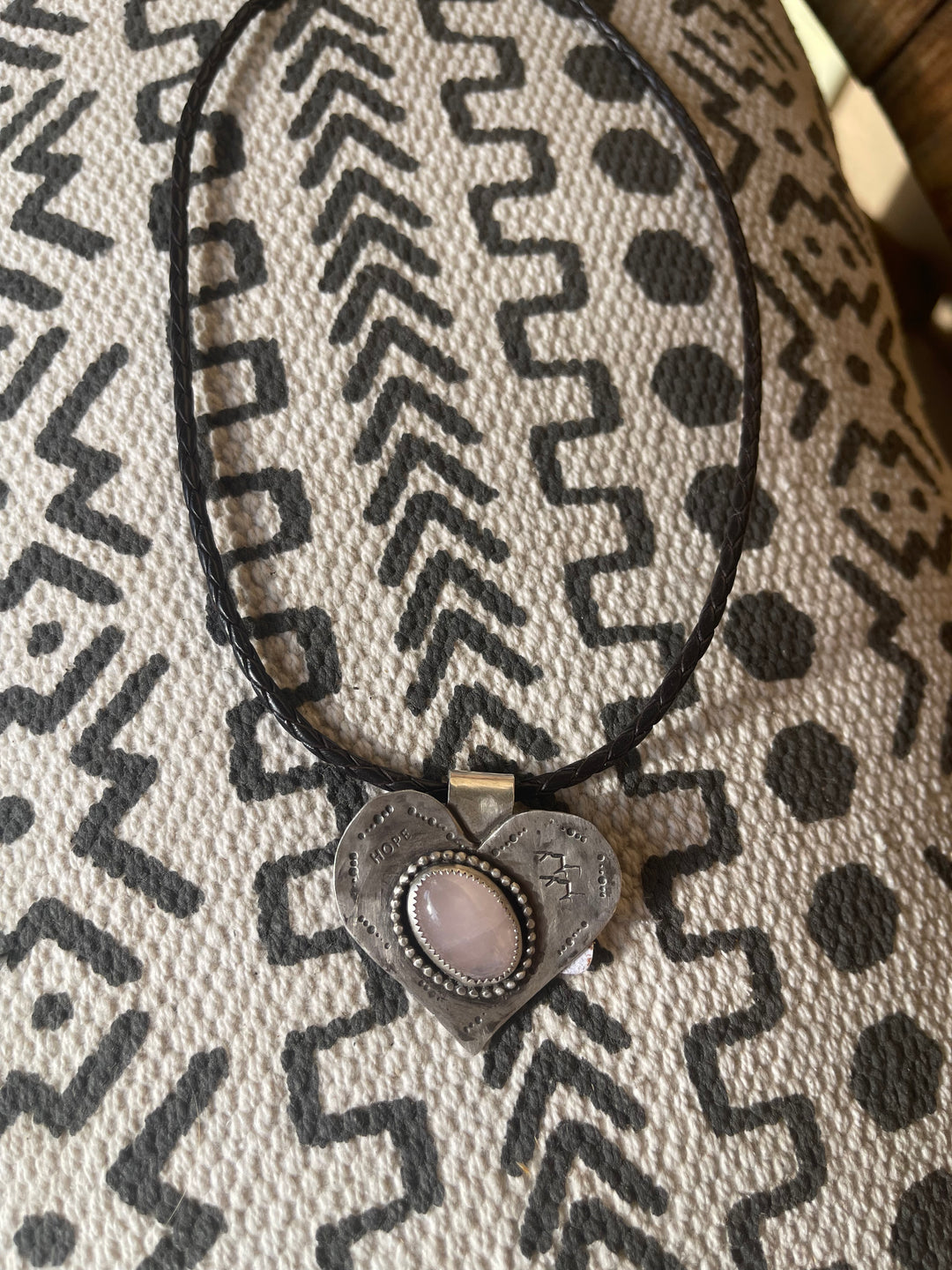 Pink Stone Heart Pendant