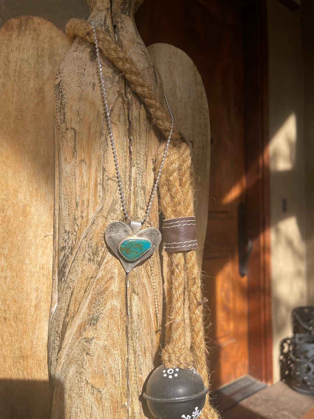 Deep Green Turquoise Heart Pendant