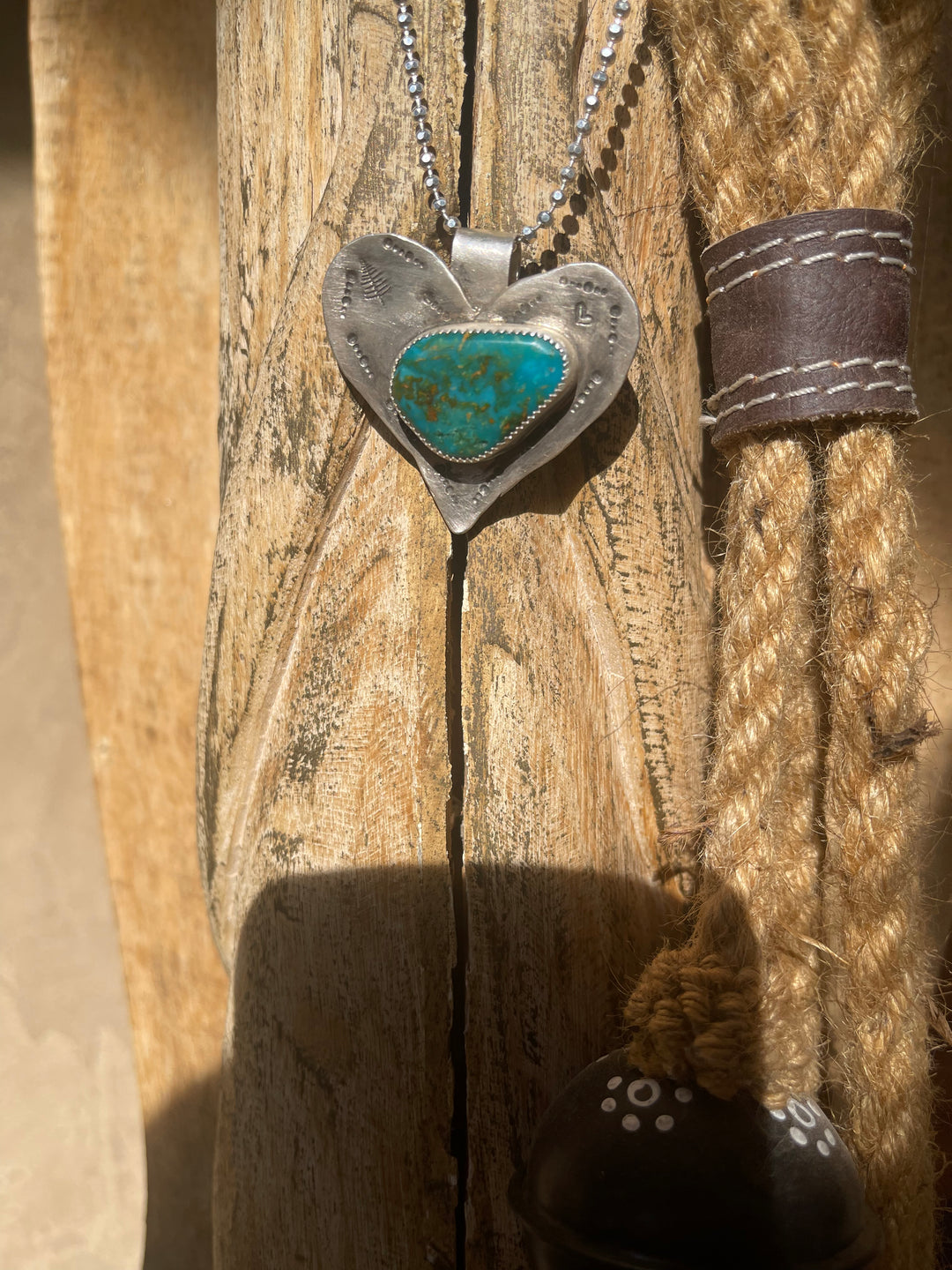 Deep Green Turquoise Heart Pendant