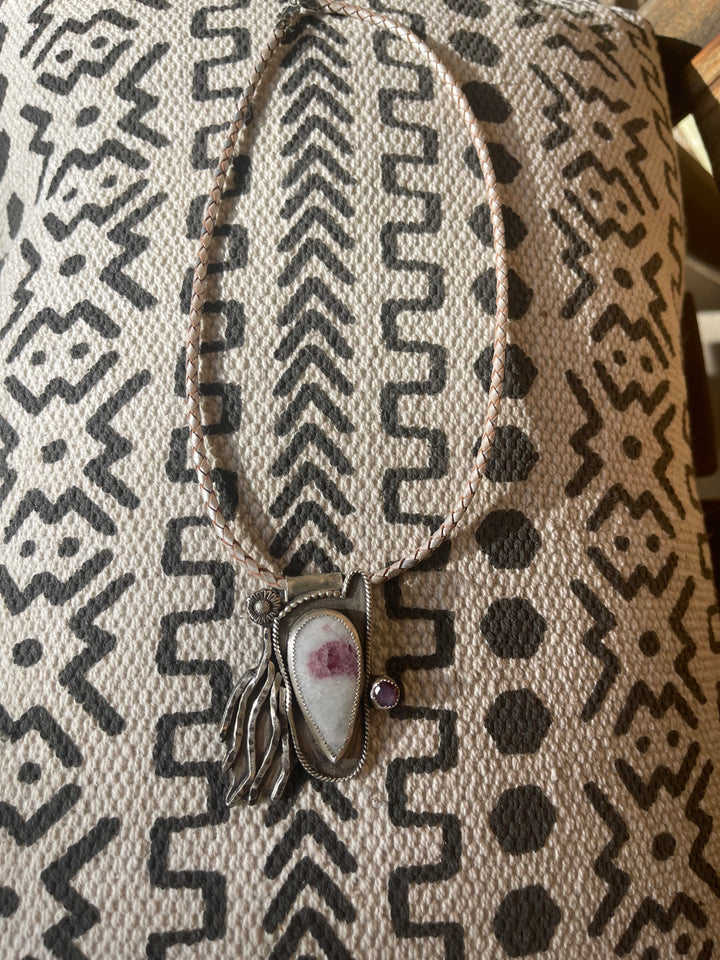 Horse pink and white pendant