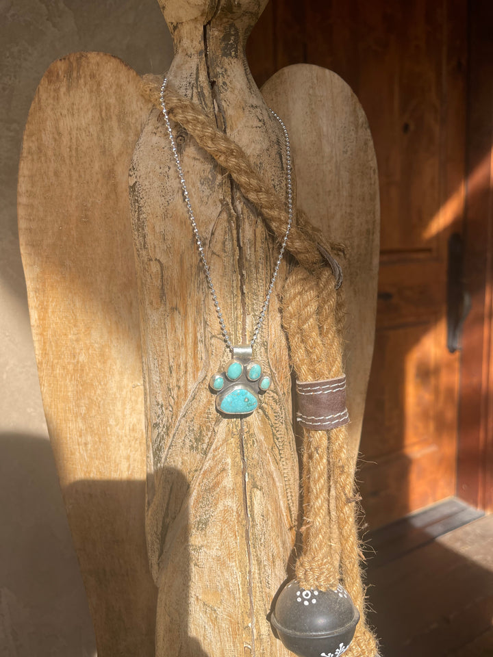 Turquoise Dog Paw Pendant