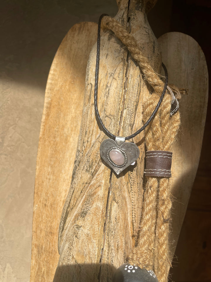 Pink Stone Heart Pendant