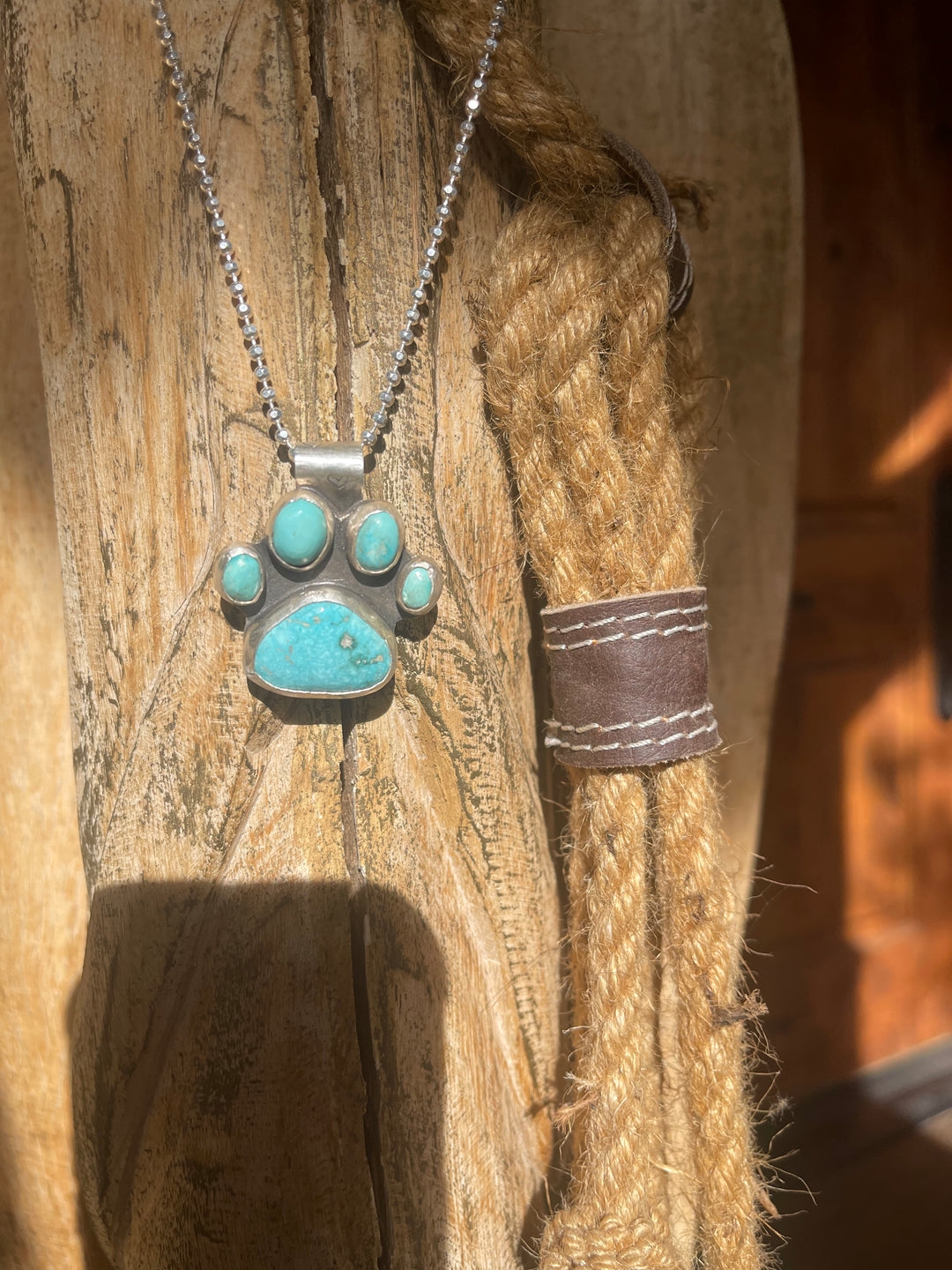 Turquoise Dog Paw Pendant