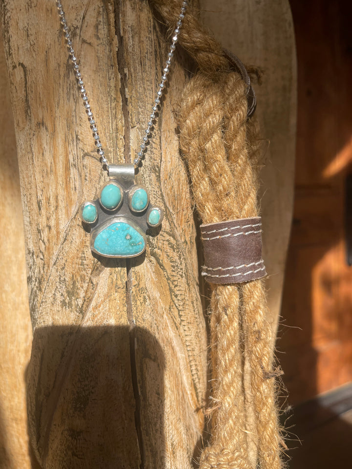Turquoise Dog Paw Pendant