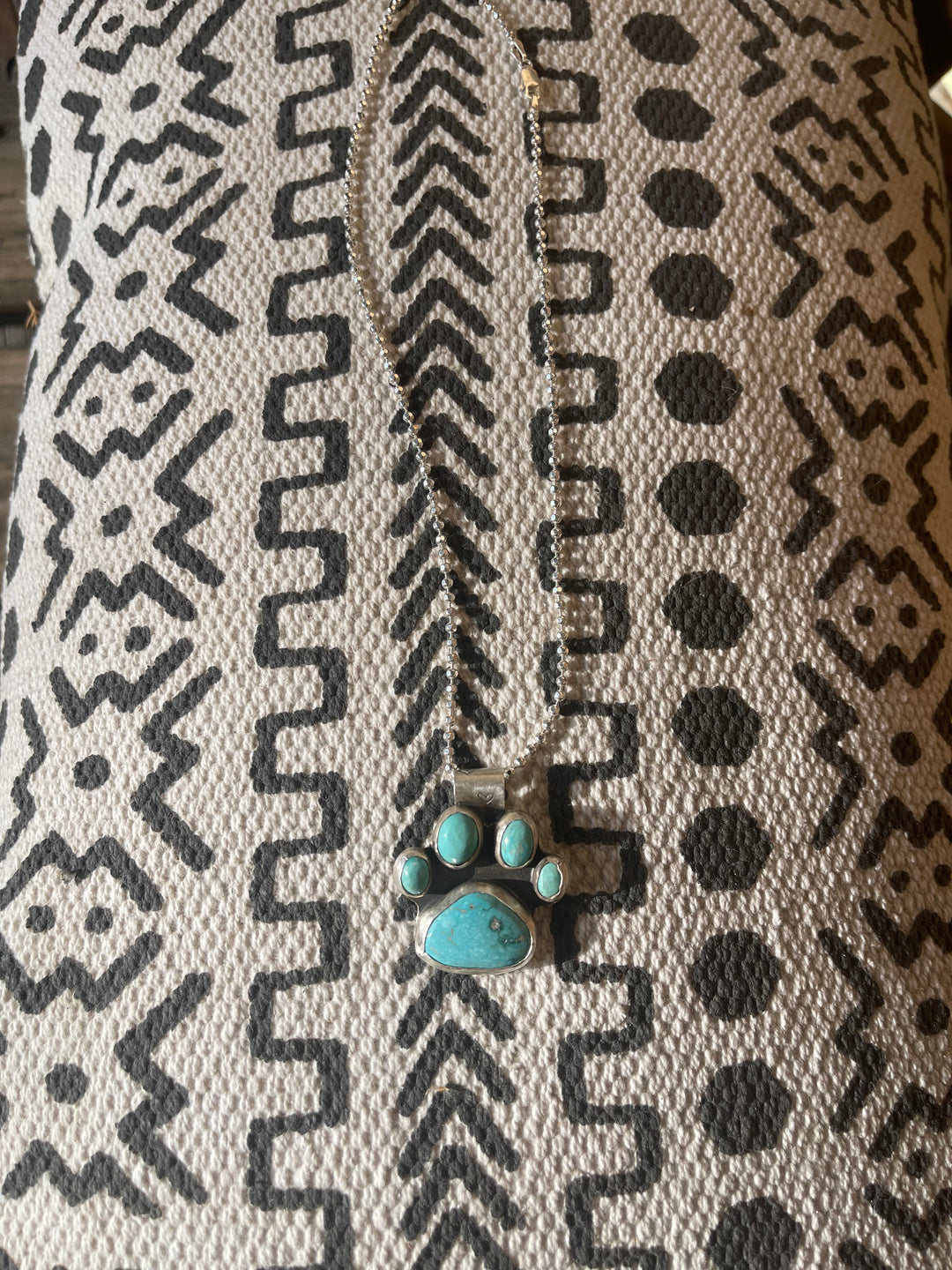 Turquoise Dog Paw Pendant