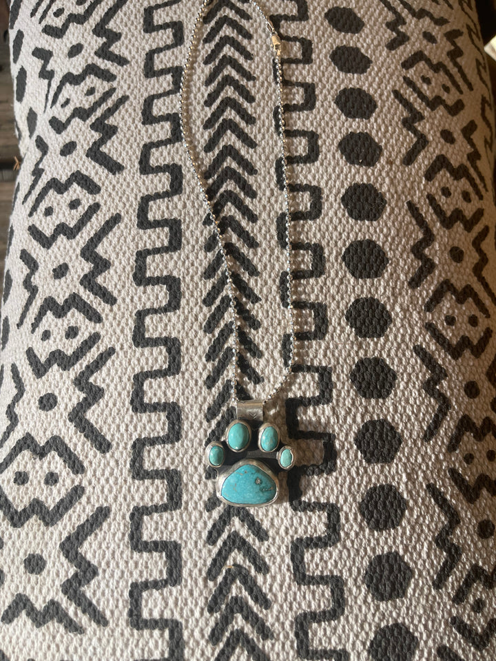 Turquoise Dog Paw Pendant