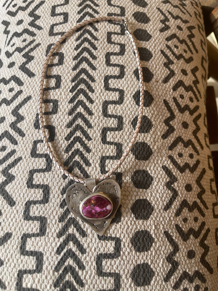 Spiny Oyster Shell Heart Pendant