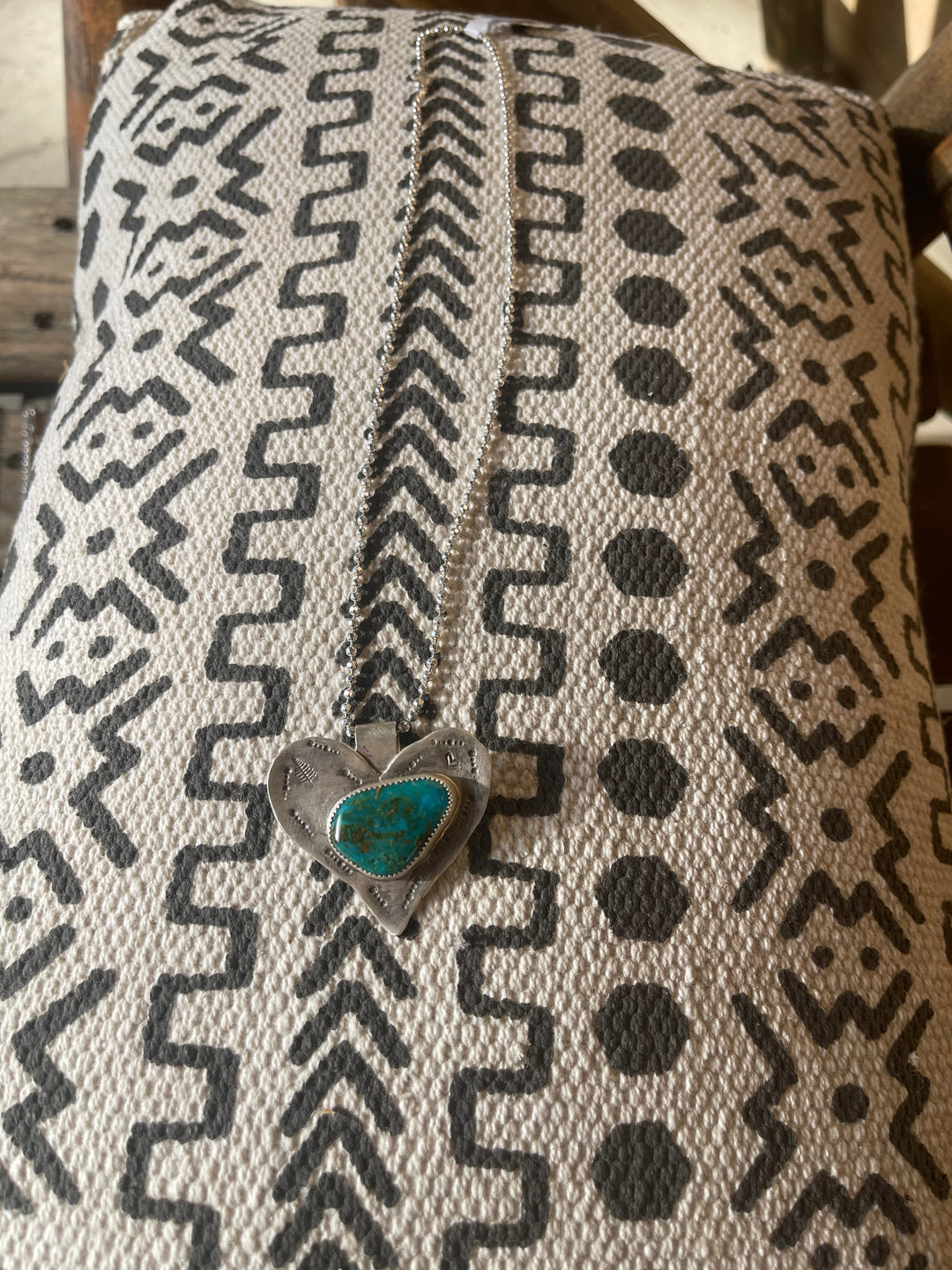 Deep Green Turquoise Heart Pendant