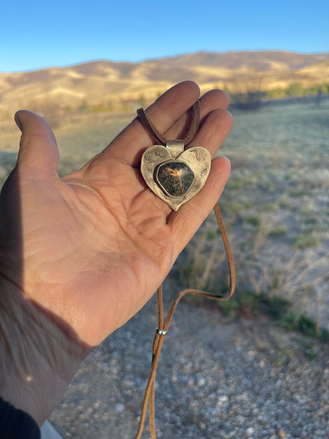 Copper Ore Heart Pendant