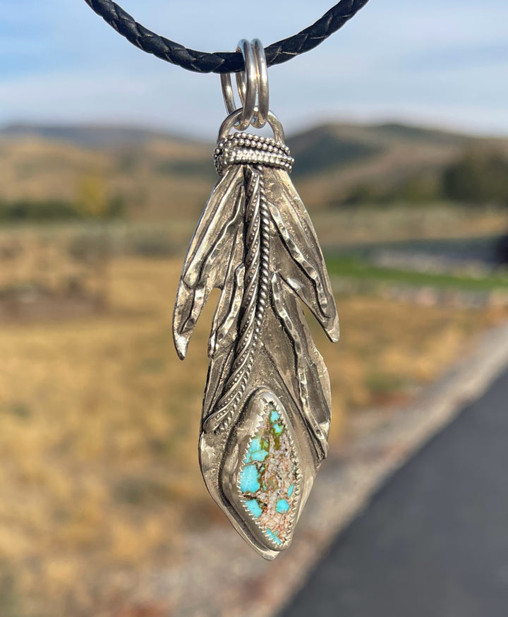 Redweb Feather Pendant