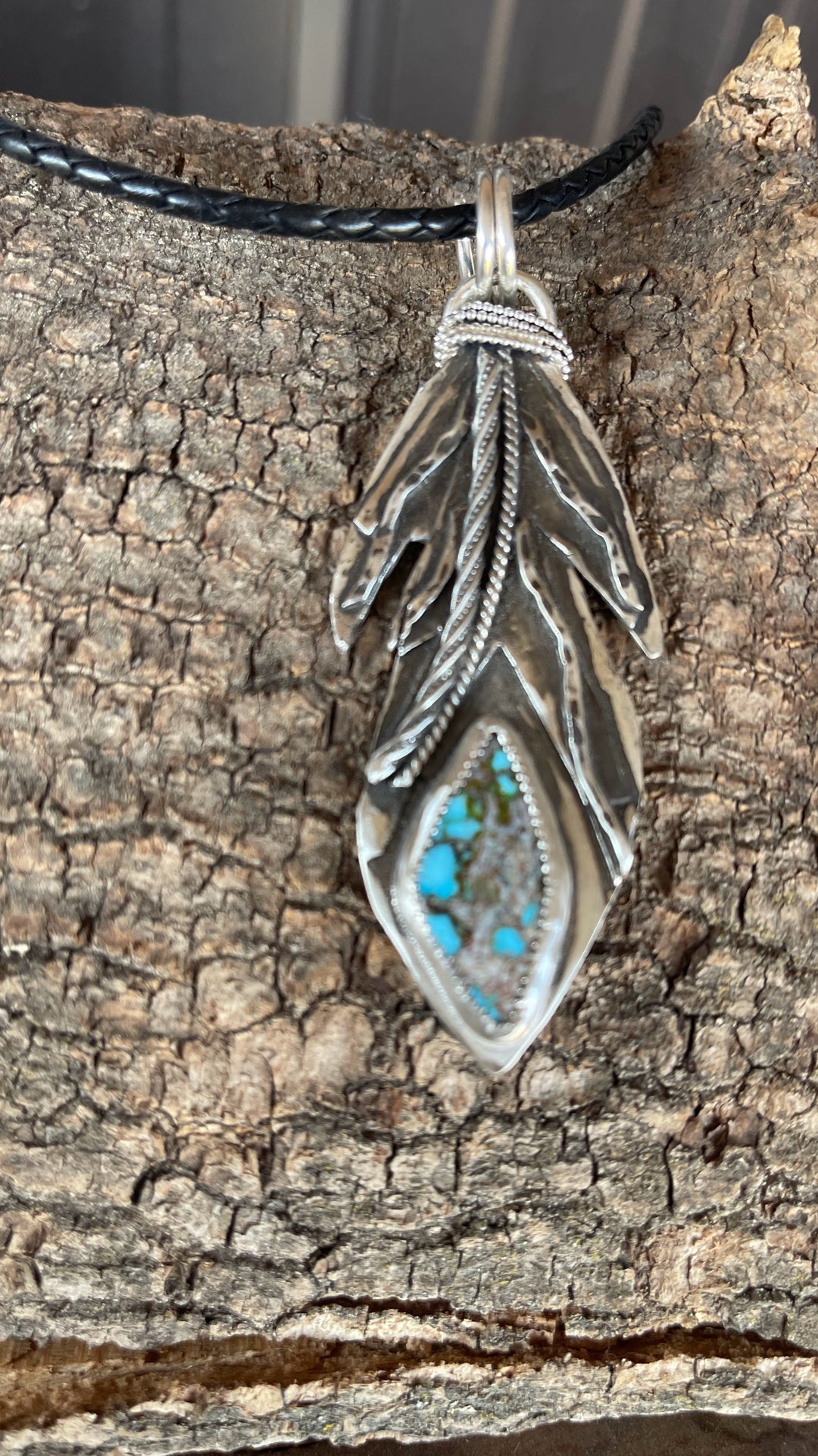 Redweb Feather Pendant