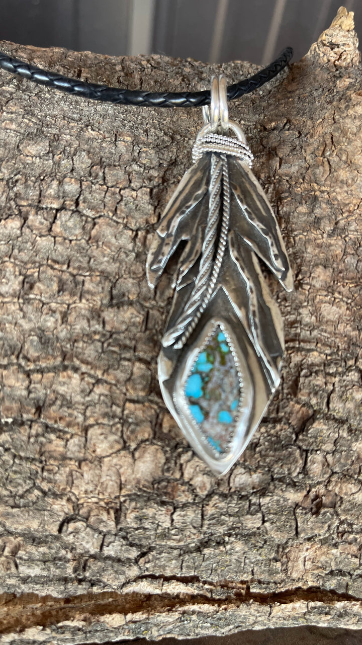 Redweb Feather Pendant