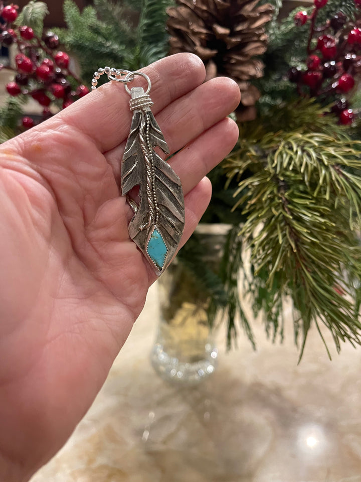 Fringed Feather Pendant