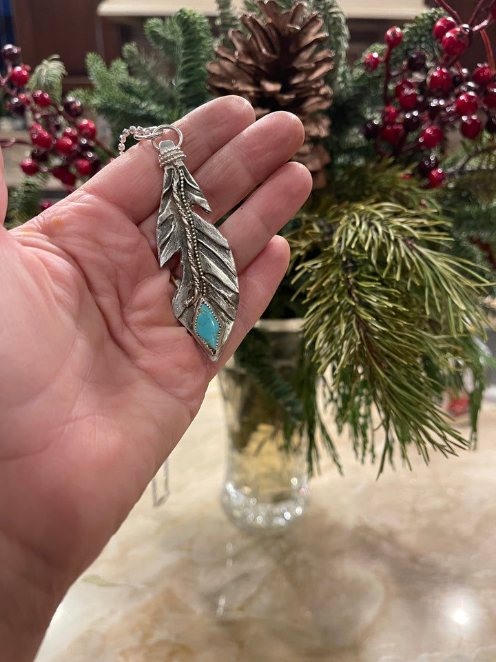 Fringed Feather Pendant